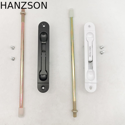 กลอนล็อคประตูอลูมิเนียมบานเลื่อน แนวตั้ง ขาว ดำ L145mm W230mm